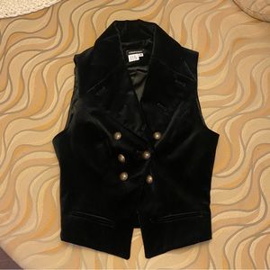 Black velvet vest